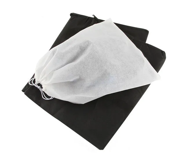 Hot Sales Travel Storage Schoen Dust-Proof Tote Dust Bag Case Zwart / Wit Niet-geweven Reisschoen Opbergtas