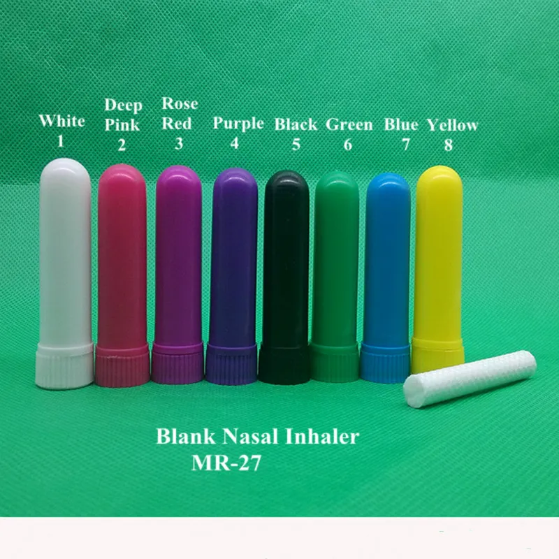 Groothandel 20 stks / partij blanco nasal inhalator sticks plastic lege aroma neus inhalatoren voor DIY hoge kwaliteit katoenen wieken