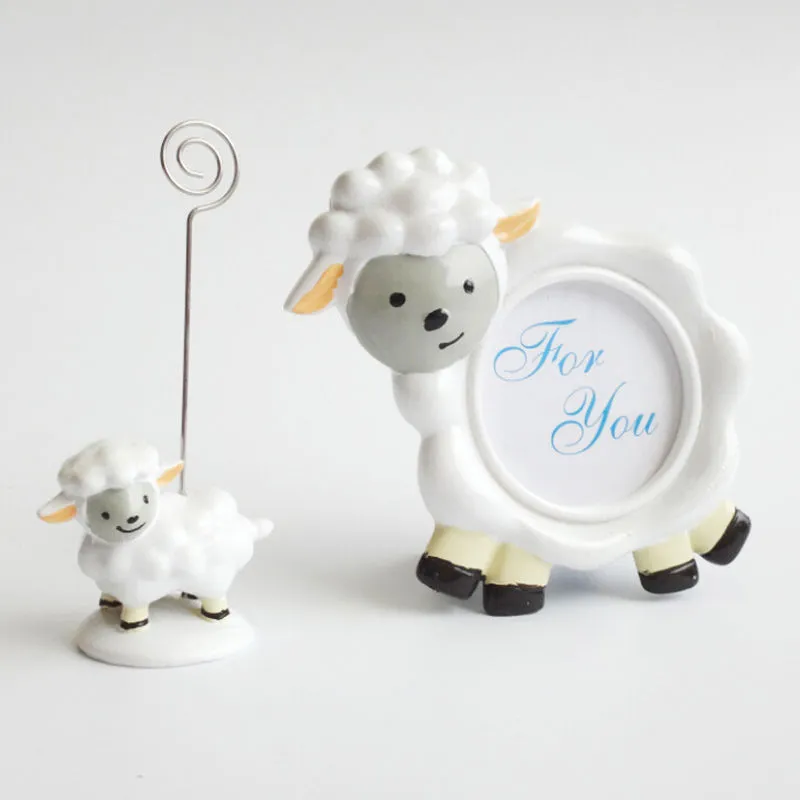 Söt Baby Sheep Place Korthållare Lovely Resin Message Note Clip Födelsedag och Bröllopsfest dekoration Favoriter Snabb leverans