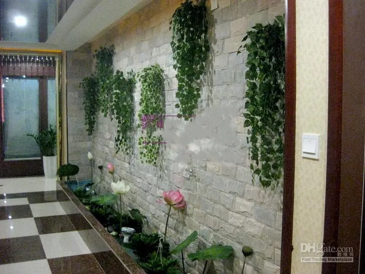 Knstliche Reben mit Blumen, 210 cm Simulation Grne Blatt Ivy Rattan -  Flexible Kunststoff im Freien im Freien fr knstliche Reben fr Heim-,  Bar- ...
