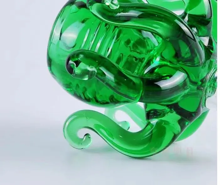 Testa di bolla di polpo verde scuro, bong di vetro all'ingrosso, pipa ad acqua di vetro, narghilè, accessori fumatori,