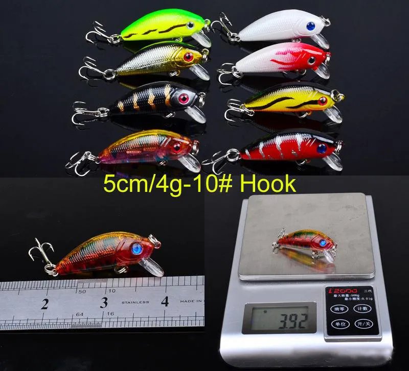 로트 낚시 루어 세트 혼합 6 모델 43 Clolor Minnow Crank Bait Bishing Baits베이스 태클 236n