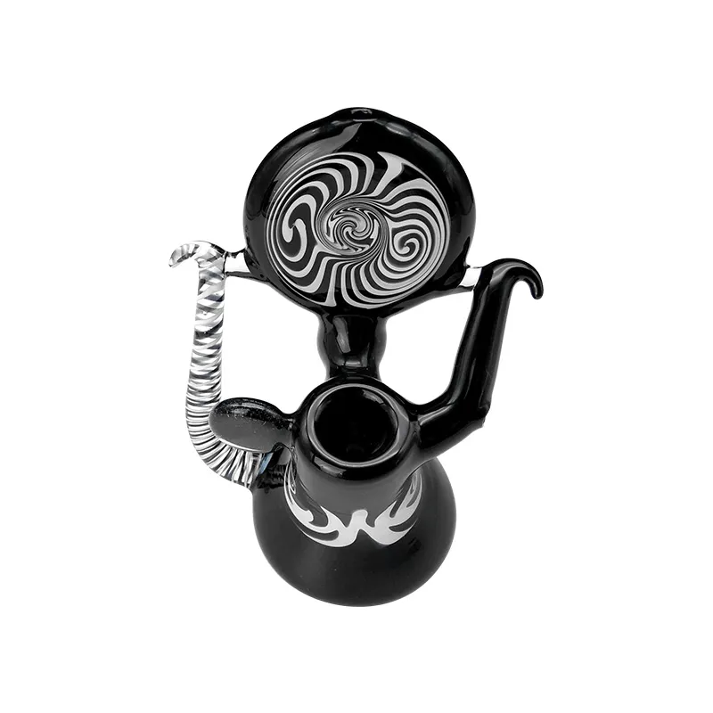 Cachimbo exclusivo para borbulhador de vidro preto de 6 polegadas: design elegante para golpes suaves