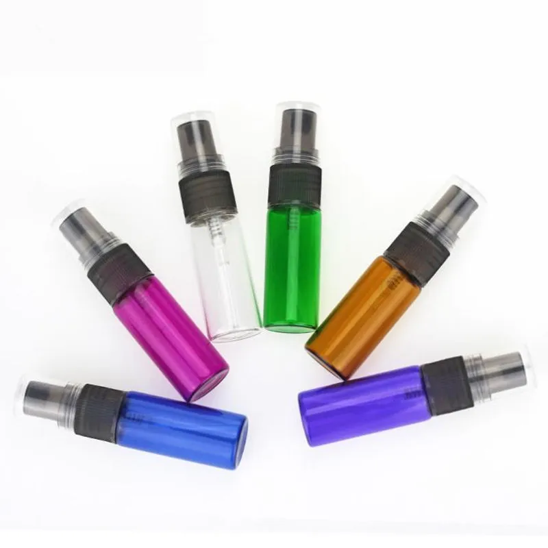 5ml rouge pourpre bleu bouteille de parfum en verre, rechargeable 5ml coloré vaporisateur brumisateur atomiseur expédition rapide