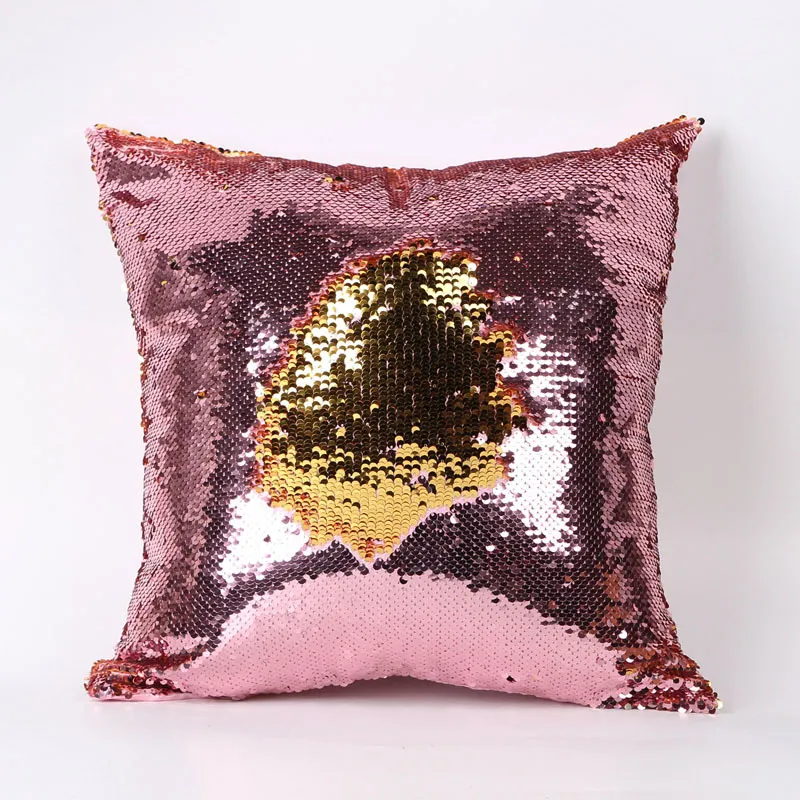 Double Sequin Pillow Case cover Glamour Square Pillow Case Cushion Cover Home Sofa Car Decor Mermaid Christmas Pillow Covers