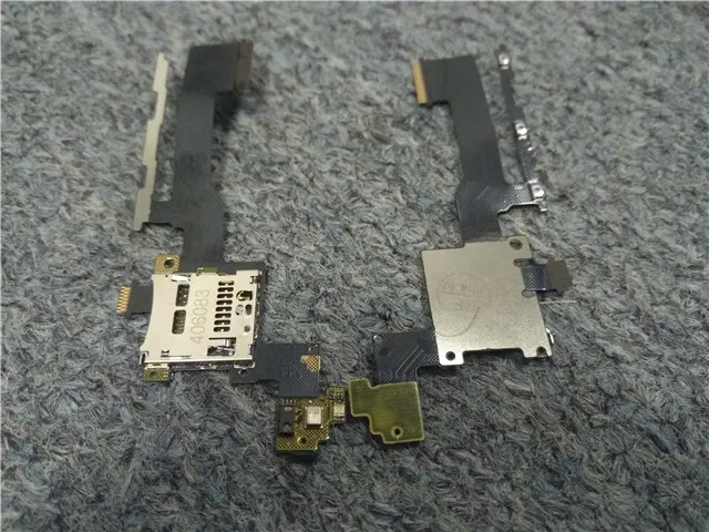 För HTC One M9 Original SD-minneskortfackhållare Slot + Strömvolymknapp Flex Cable 10PCS / Lot Free Shipping