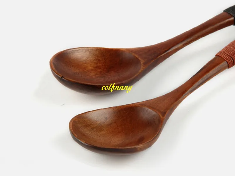 100 sztuk / partia 17.5 * 4 cm Drewniana łyżka Japoński Styl Duże Długie Spoons Spoons Ekologiczna Zupa Ryżowa Desery Spoon Naczynia
