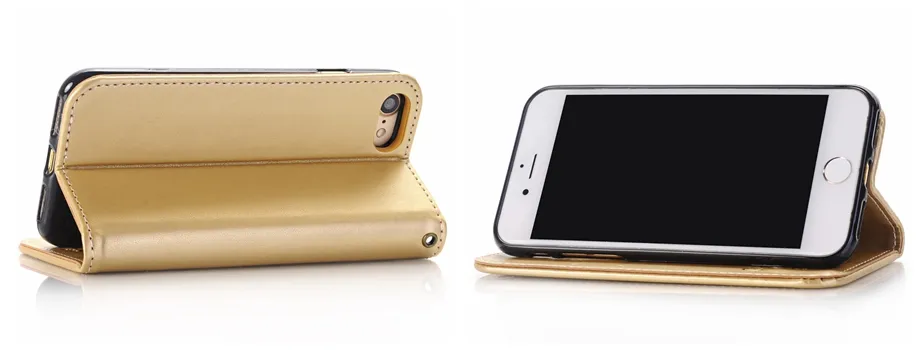 Dla iPhone 5 5S 6 6S 7 8 Plus Cover Flip Case Luksusowa skórzana karta Klasyczna pokrywa dla iPhone 7 plus iPhone7 Case