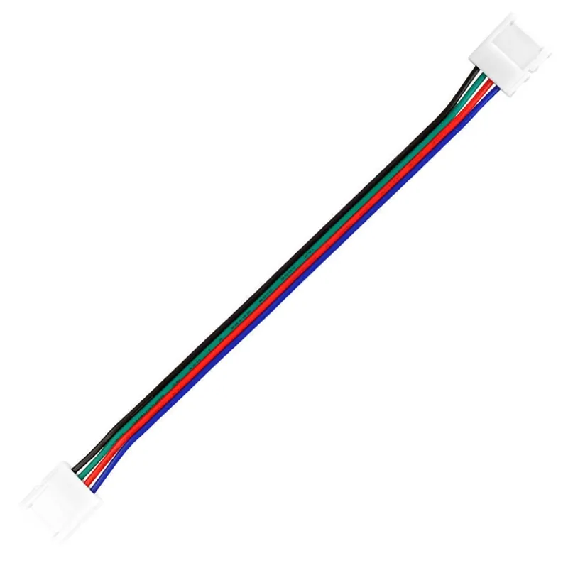 Conectores de luz de tira LED RGB, 10mm, 4 pines, Cable sin soldadura, Cable de placa PCB a adaptador hembra de 4 pines para SMD 3528 5050