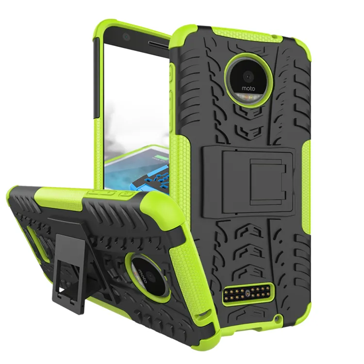 Hibrit Kickstand Darbe Rugged Ağır TPU + PC Şok Geçirmez Kılıf Kapak Motorola Moto G8 Güç Lite G Güç E7 160 adet / grup