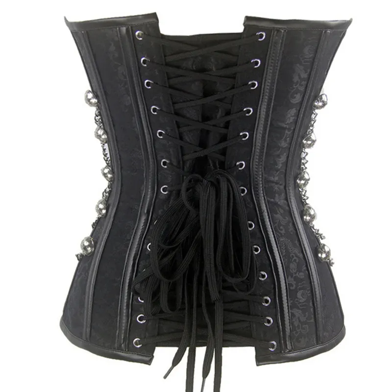 Lace-Up Steel Boned Faux Leather Corset Top  Black leather corset, Corsets  and bustiers, Women