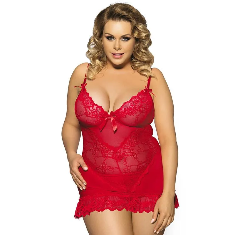 Zwart wit babydoll plus size polyester nachthemd zomer sexy slaap slijtage nachthemd zijden lingerie sexy kant nachthemd voor vrouwen