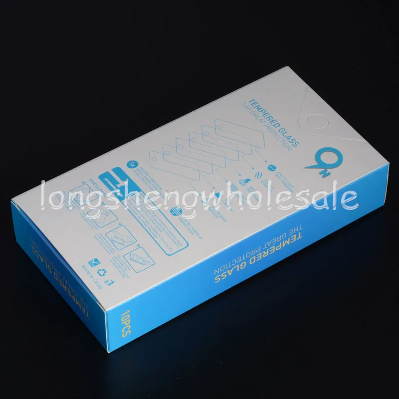 Boîtes de papier de paquet de détail vide chaque boîte Emballage de la vitrine trempé de prime 9H Protector Sony iPhone Samsung