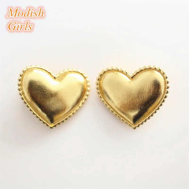 Love Heart Design Shinning PU Hair Clips lot Synthetic Leather NABY BASCHE BASSE Felf Kids Gioielli Hairpins3864753