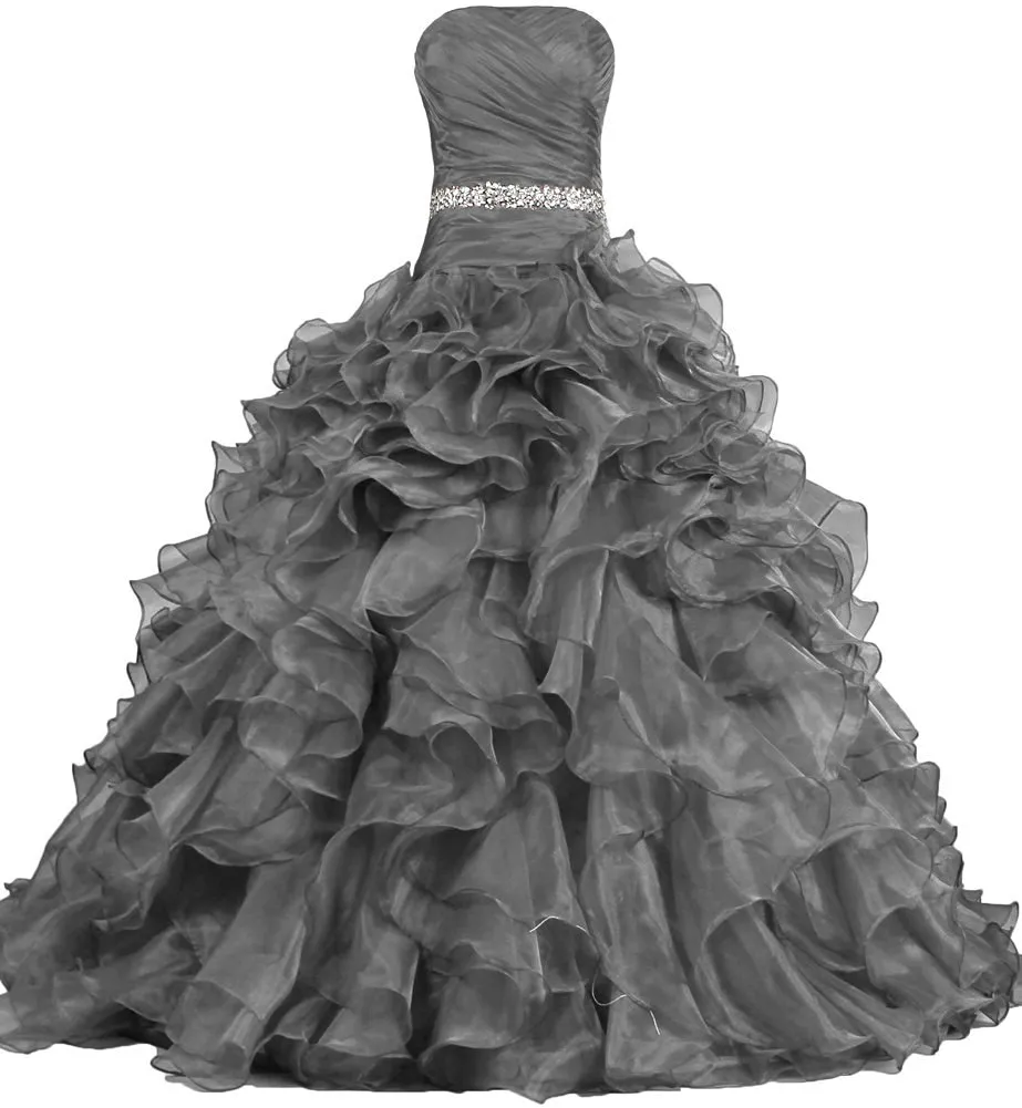 2020 Hign qualité jolie robe de bal robe de Quinceanera perlée à volants longueur de plancher à lacets Sweet 16 robe occasion spéciale robes de bal