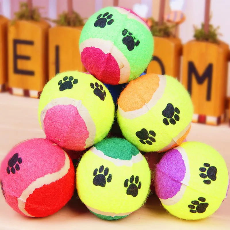 Pies Tennis Balls Pet Puppy Zagraj w żucie trening gumowy gumowe zabawki piłkarskie dla małych średnich dużych psów na zewnątrz grę 6,5 cm