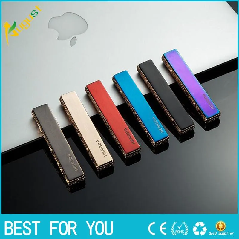 New mini thin strip metal rechargeble lighter windproof cigarette lighter USB lighter