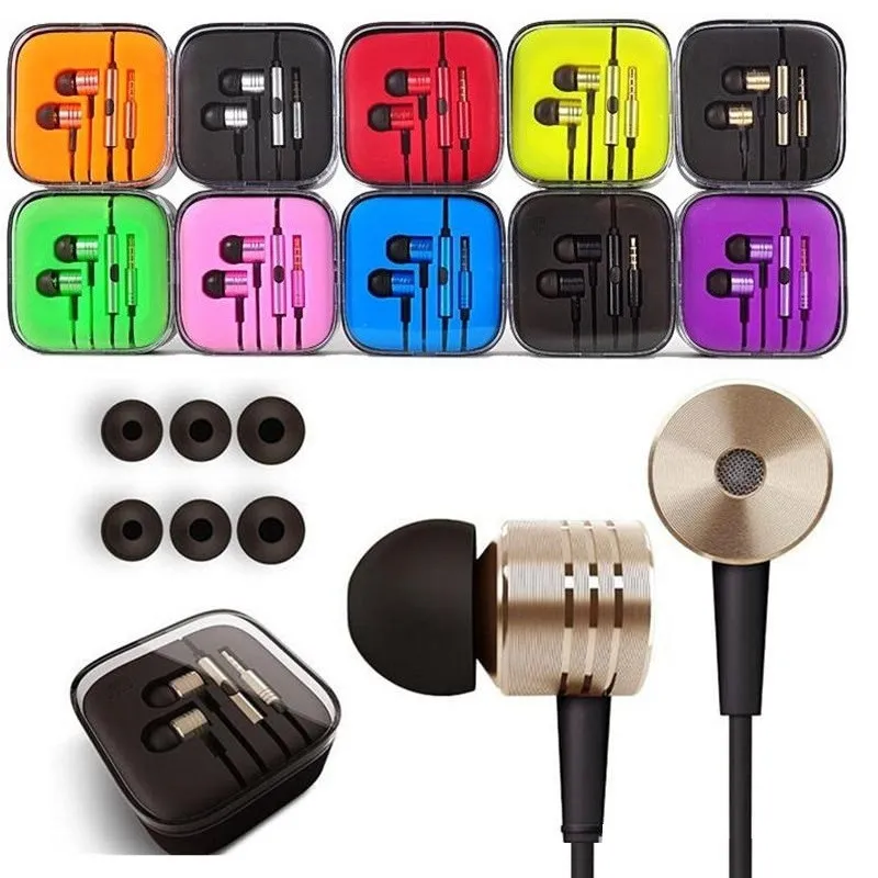 Auricolare 3,5 mm Metallo Cuffie Universal Noise Cancellazione Auricolare In-Ear per Samsung Smart Android Phone