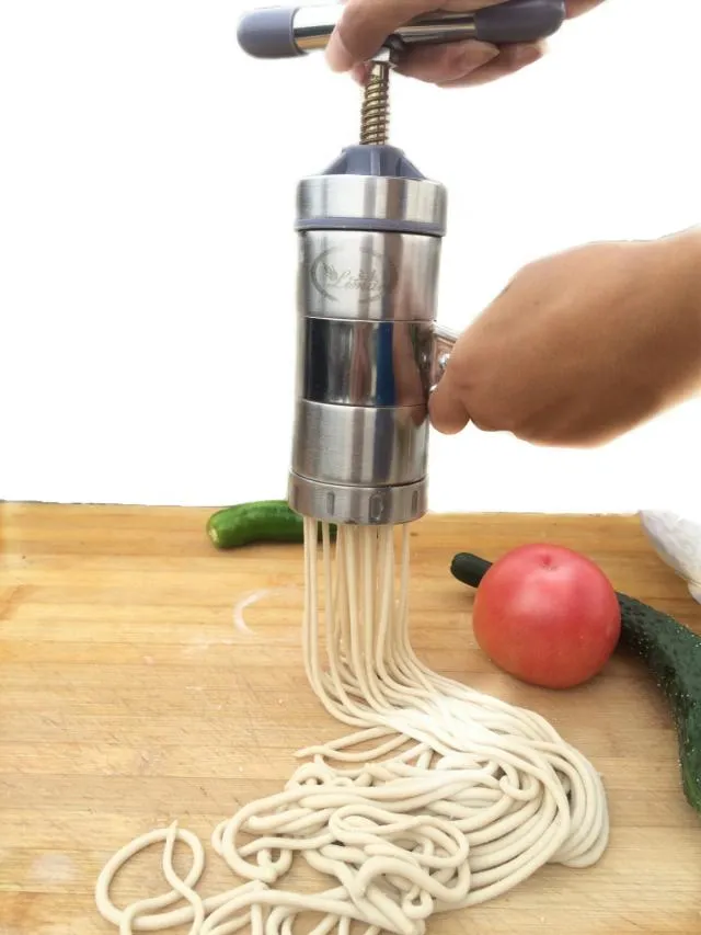 Hele Stainless Steel Manual Pasta Maker With Creative Pressing Surface Handheld Home Pasta