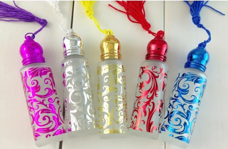 10ml super beautiful Bronzing glass perfume bottle refillable roll on bottles with roller ball