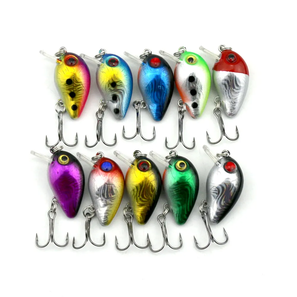 HENGJIA 100 adet Süper Mini Crankbait Balıkçılık Lures Plastik Cazibesi Bas Wobblers 3 cm 1.5g Isca Yapay Balıkçılık Mücadele 10 Renkler