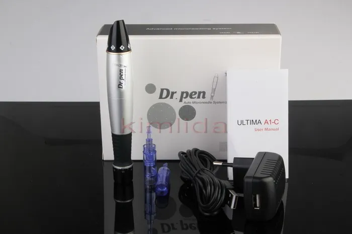 Mais novo A1-C dr.pen 6 Velocidade Derma Caneta Electic Auto Micro Dermapen Dermapen 3.0mm Meso 12 Caneta Agulhas Com Cartucho Substituível