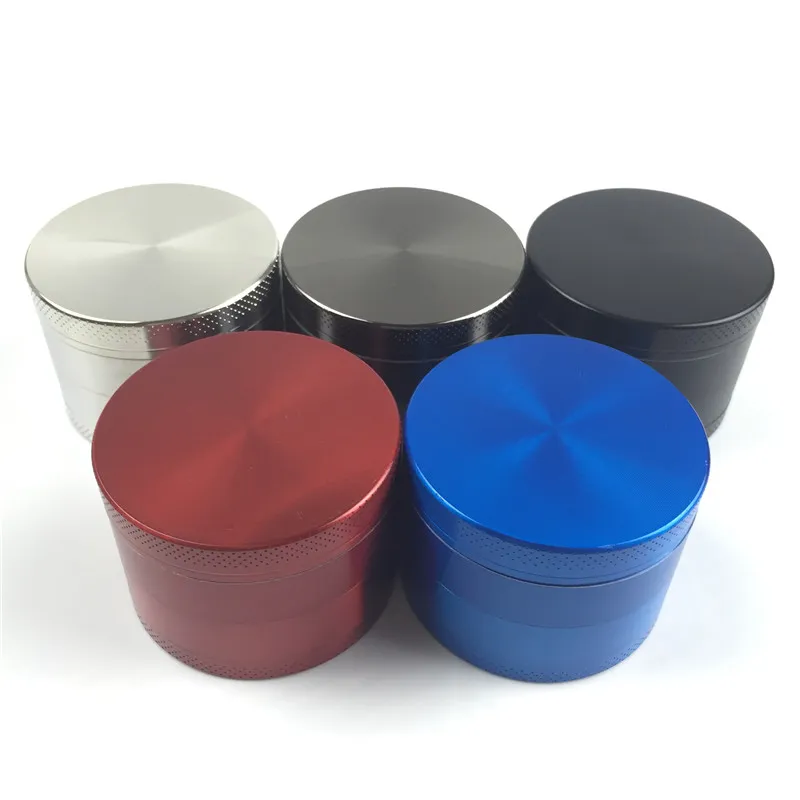 55 mm 4-delige grinder kleurrijke kruidengrinder metaal met zwart zilver donkergrijs blauw rood joint Zicn cnc tanden space case tabak grinder