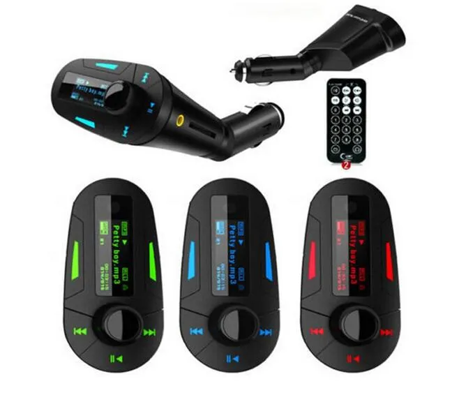 Hoge Kwaliteit CAR KIT MP3-speler Draadloze FM-zendermodulator MP3 MP4 USB SD MMC LCD / REMOTE OPLOGEN USB-oplader