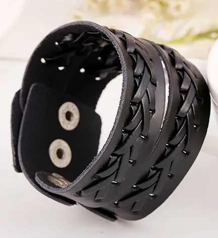 2017, new woven head layer leather bracelet, Europe and America popular new bracelet, leather jewelry, leather bracelet