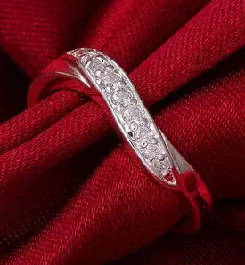 925 Sterling Silver Crystal Ring voor Vrouwen Eenvoud Noble Girl Gift Nieuwe Hot Wholesale Leuke Koreaanse stijl