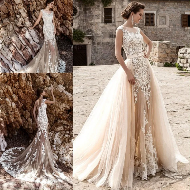 sachin and babi light blue dress Vintage Classic Lace Wedding Dress LONDON – ieie main image 1