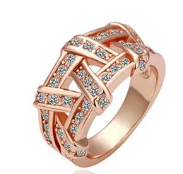 Weave Crystal Ring For Women Fashion Hot New Lady Jewelry Korean Style Wholesale Mix Colors Gift Party