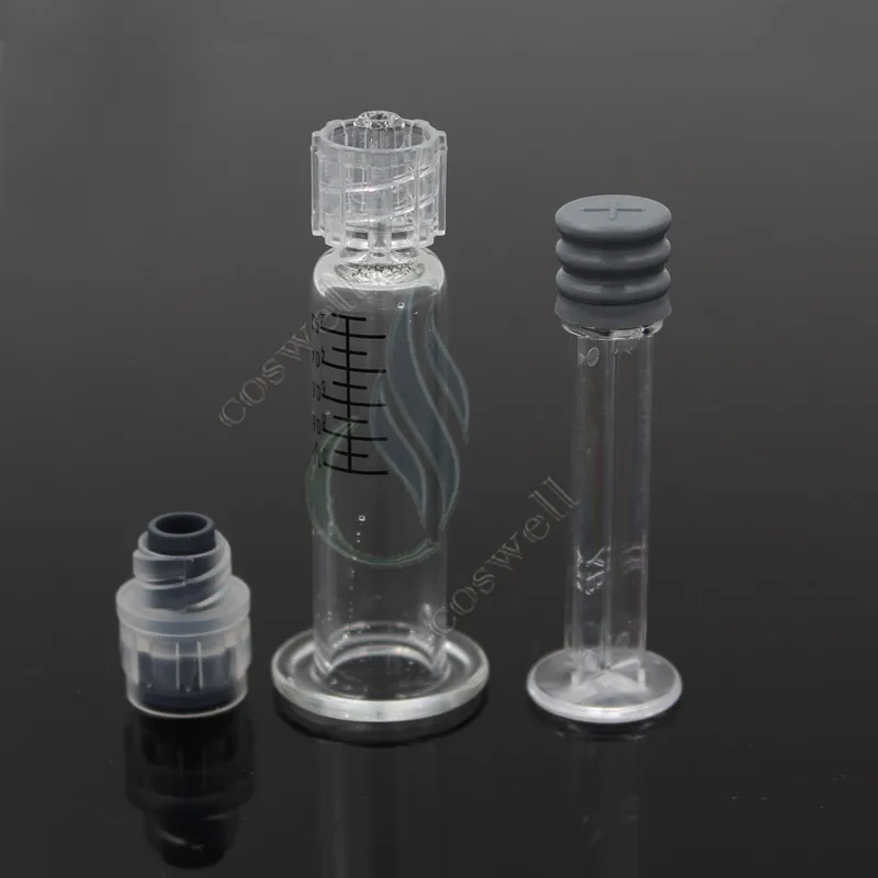 1ML Luer Lock Pyrex Syringe Glass tip head injector for thick Co2 Oil Cartridges Tank Clear Color BUD touch e cigs cigarettes atomizers DHL