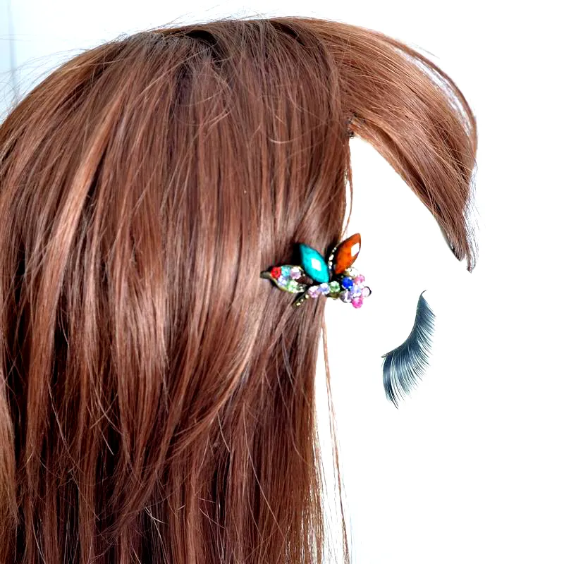 Новая Мода Мини Ювелирные Изделия Для Волос Старинные Красочные Кристалл Rhinestone Стрекоза Заколки для волос коготь Аксессуары Для Волос Для Женщин Подарок DHF235