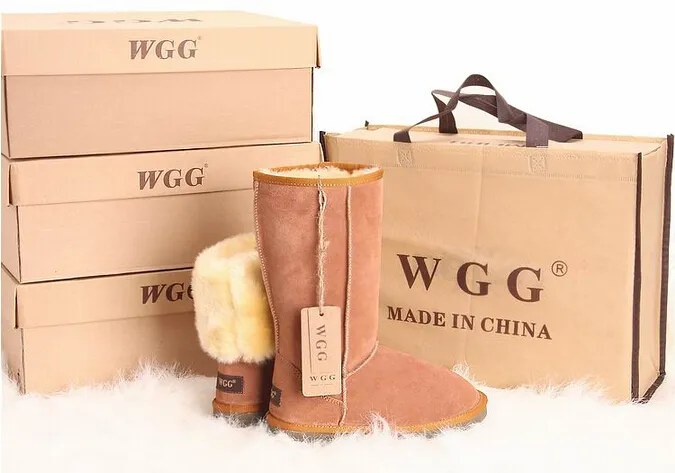 Ücretsiz kargo 2016 Yüksek Kalite WGG kadın Klasik uzun Çizmeler Bayan botları Çizme Kar botları Kışlık botlar deri bot çizme ABD BOYUTU 5--12