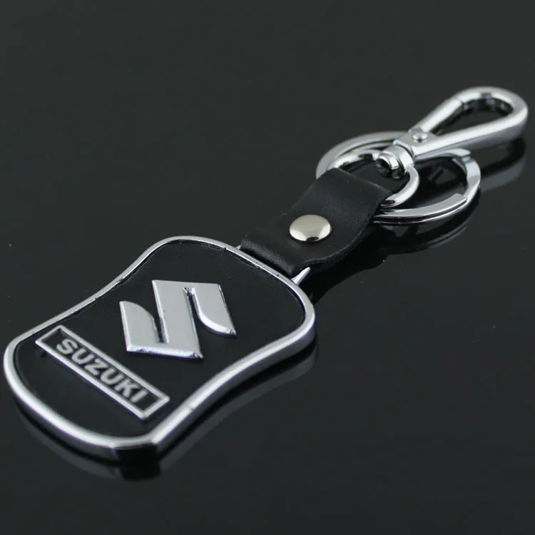 lot Fashion Car Logo keychain For Suzuki Metal Leather Keyring Key Chain ring Llaveros Chaveiro key holder4267983