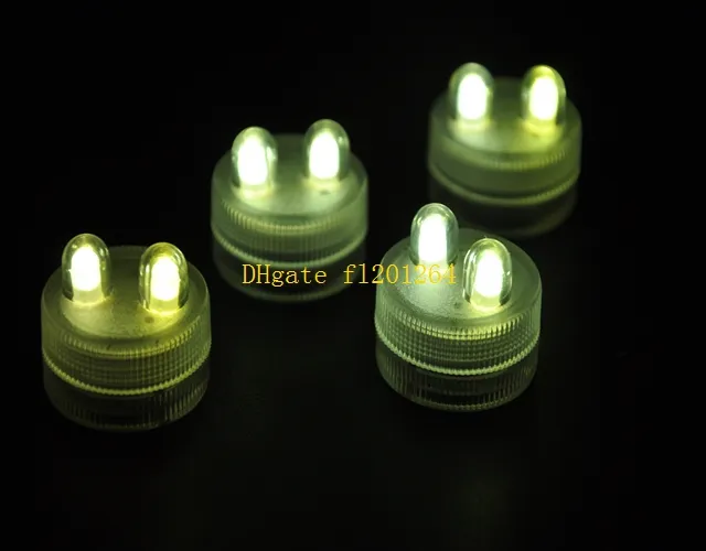 Waterproof Underwater Battery Powered Submersible Dual LED Tea Lights Candle for Wedding Party