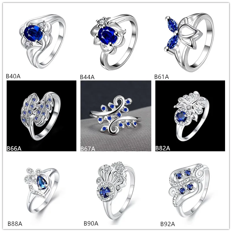 DHgate.com:Exquisite Blue Gemstone Silver Ring: 925 Sterling