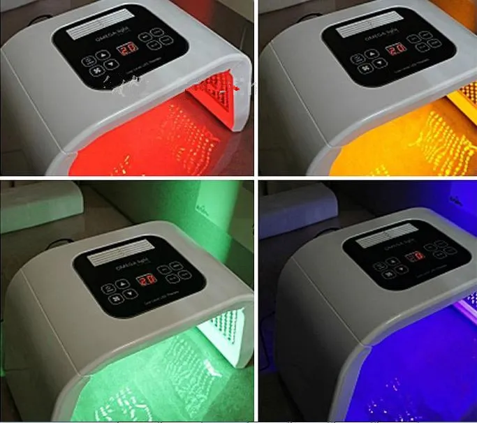 Bärbar LED LED-terapi Hudföryngring PDT 4 Färgljus Anti-Aging Wrinkle Removal Beauty Device