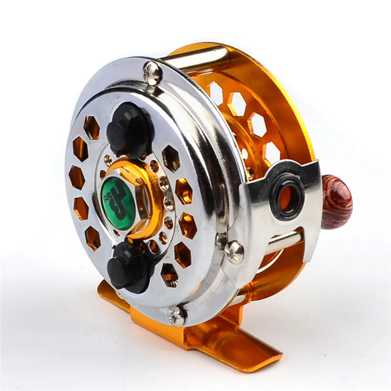 2018 Fiskrulle 2018 Exporteras till Japan Glod Color Fly Reel 34 128G Fly Fishing Wheel Diameter 60mm7911526