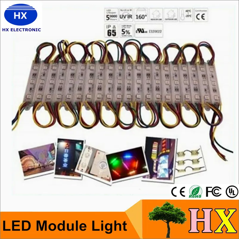 Windows light lamp SMD 5050 waterproof LED modules for sign letters LED back light SMD5050 20pcs 3 led DC12V IP65 free shipping