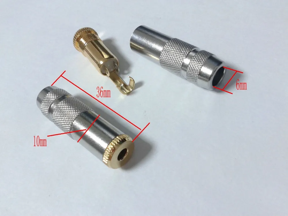 10ピース新しい銅3.5 mmメスジャックステレオオーディオケーブルコネクタDIY