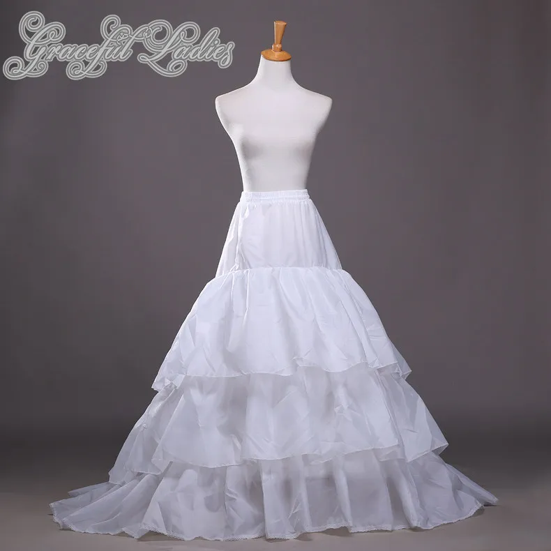 Plus Size Wedding Dress Petticoats Nylon A-Line Full Gown Chapel Train 3 Tier Slip Style / Wedding Underskirt For Bridal Gown