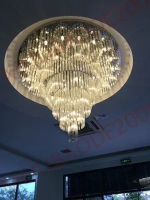 BE31 Factory Customized Round Hotel Lobby K9 Crystal Chandeliers Large Hotel Project Lights Department Villas Exhibition Hall Pendant Lamps