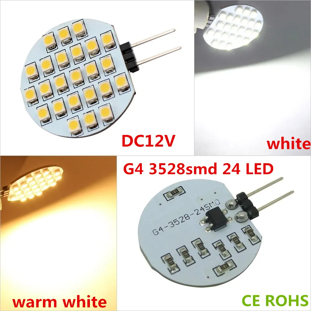 LED Bulbs G4 24 3528SMD LEDs Lamp marine boat tailer dc 12v rv light 2 watts