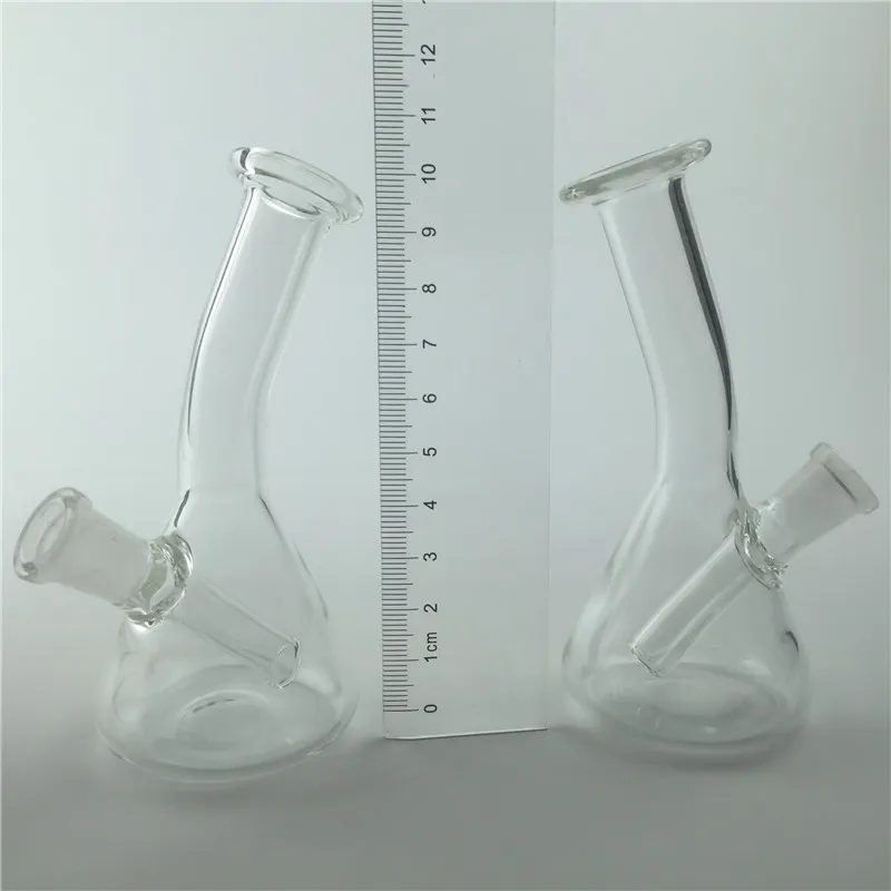 fashion mini glass water bong clear thick little oil rigs with 4.3 inch 10mm female small recycler bongs for smoking