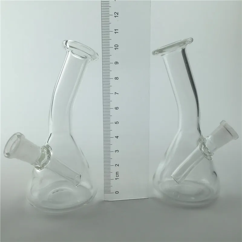 4.3 inch mini glass oil rig bong water pipe with 10mm female 45g clear thick pyrex heady recycler glass bongs