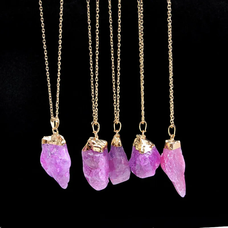 2016 New Phnom Penh Crystal Quartz Healing Chakra Gemstone Necklace Pendant original natural stone-style Necklace Jewelry