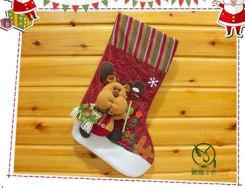 2016 happy Christmas lovely stockings hanging indoor family festival Ornaments SHB050