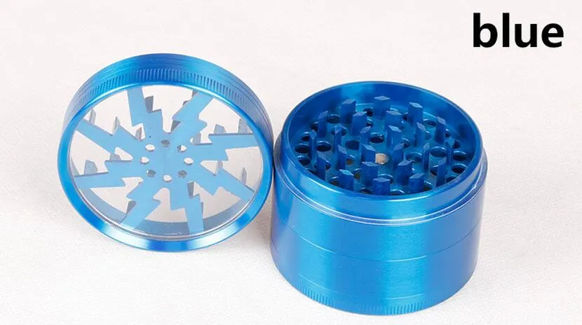 100% Original Herb Grinders 63mm Zinc Alloy Grinders med Clear Top Window Lighting Grinder vs Sharpstone Grinders